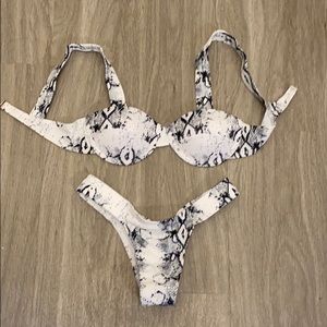 Snakeskin High Cut Bikini Set